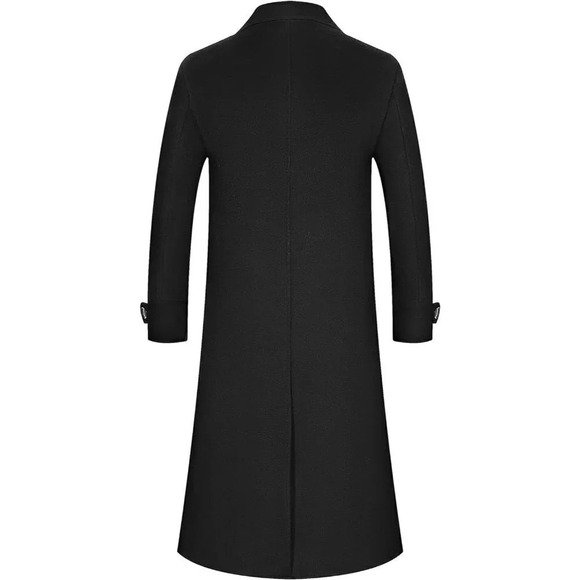 Aptro Men's Wool Trench Coat  Winter Fleece Business Jacket Overcoat With Scarf - Picture 2 of 7